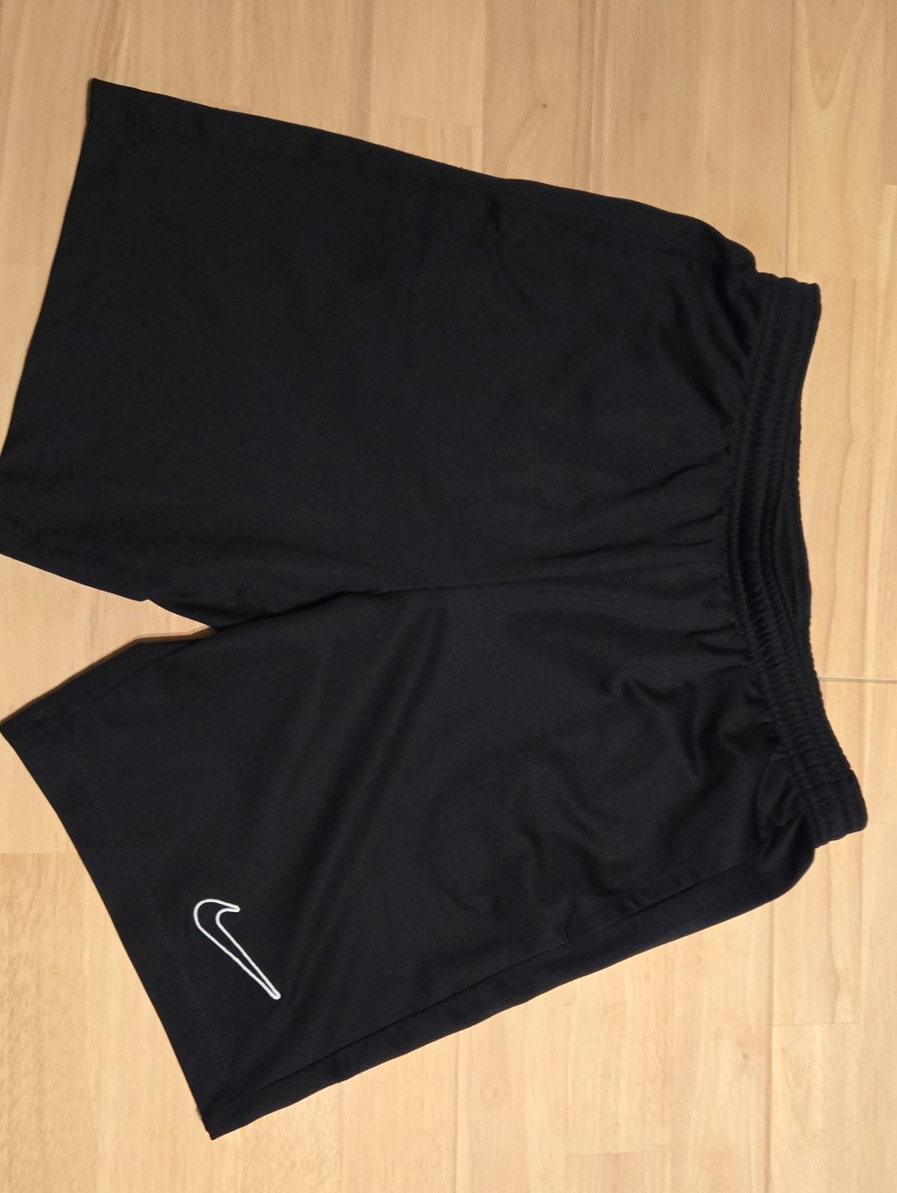 Boys Nike Black Training Shorts with White Swoosh